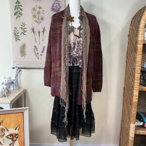Oversized Wool Open Cardigan Sweater Whimsigoth Witchy Forest Fairy Grunge S